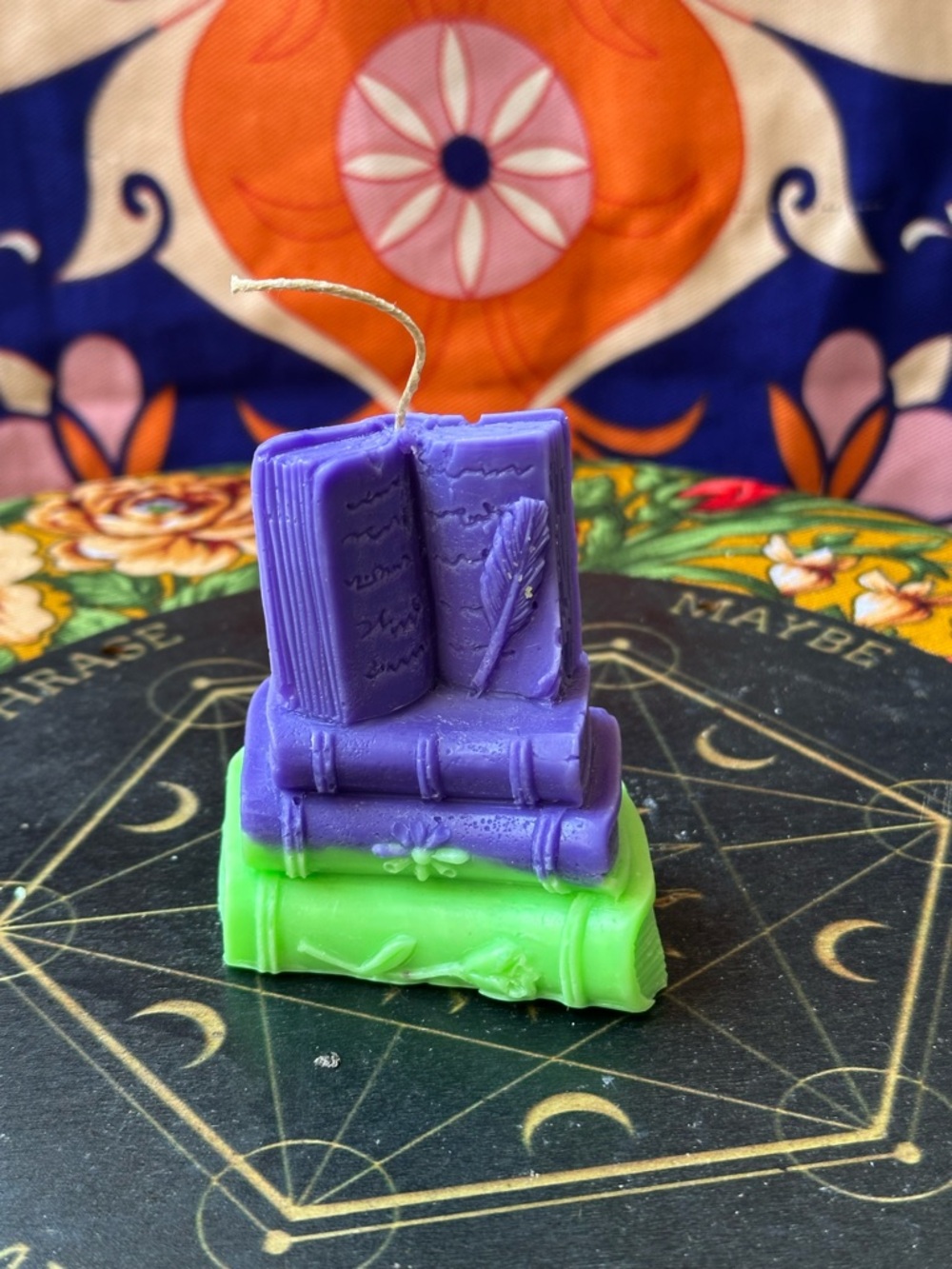Mini Grimoire Book Stack Candle